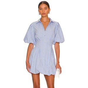 Jonathan Simkhai Cleo Balloon Mini Dress (Blue and White Stripe) Size 4